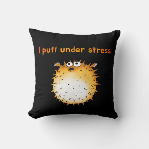 Coussin Drôle Cartoon de Poisson-Poisson Stressé