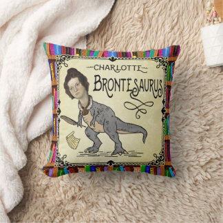 Coussin Drôle Charlotte Bronte Saurus Dinosaur Lecteur de 