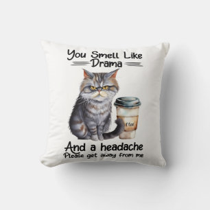 Coussin Drôle Chat Grumpy Dit