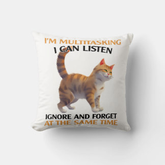 Coussin Drôle Chat Multitâche Dire