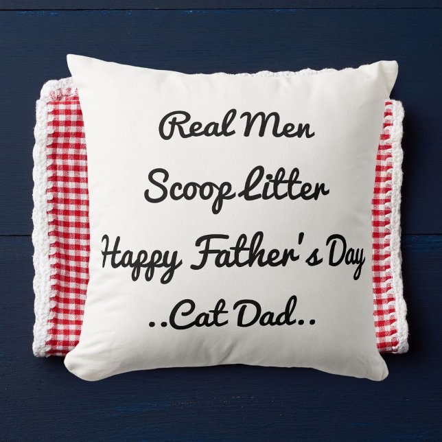 Coussin Drôle Chat Papa Fête des pères Cadeau Noir Blanc t (Créateur téléchargé)