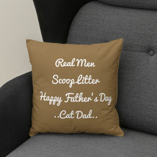 Coussin Drôle Chat Papa Fête des pères Cadeau Sable blanc