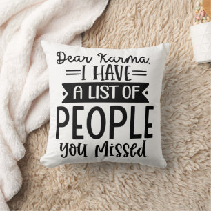 Coussin Drôle Cher Karma