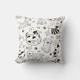 Coussin Drôle Chiens doodle