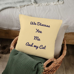 Coussin Drôle Citation Amoureux des chats moderne Cadeau M