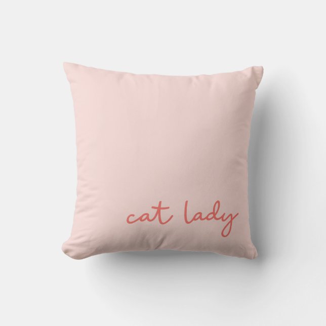 Coussin Drôle citation de la dame de chat Whimsical en ros (Recto)