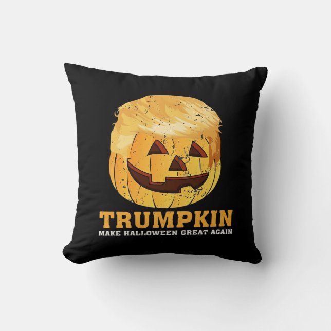 Coussin Drôle Citrouille Trumpkin Halloween (Recto)