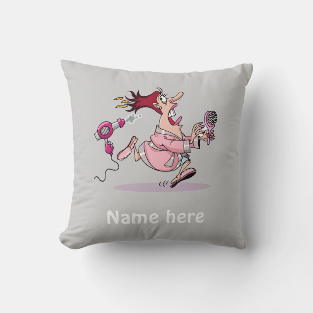 Coussin Drôle Coiffeur dessin animé personnalisé (Recto)