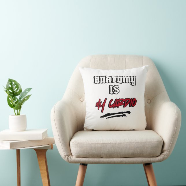 Coussin Drôle d'anatomie est mon cardio  (Chaise)