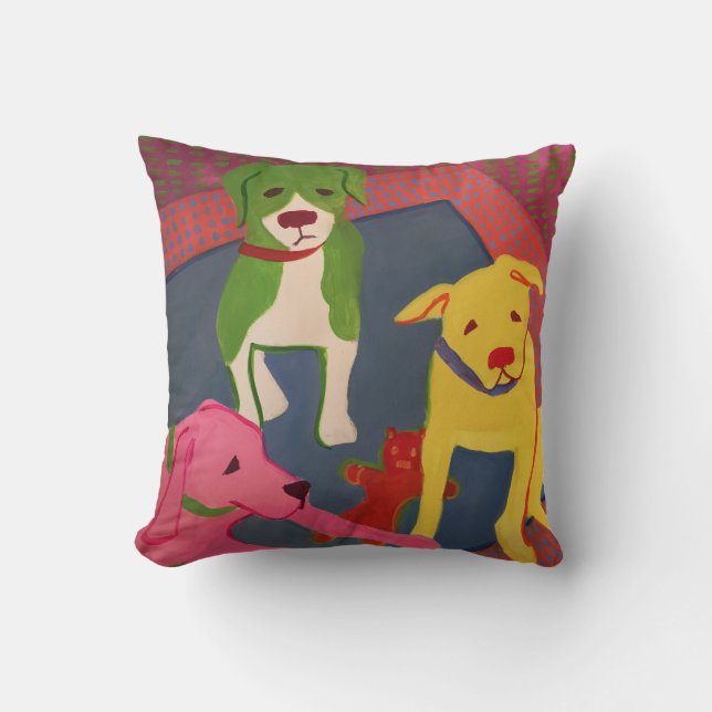 Coussin drôle de chien avec le dos de (Recto)