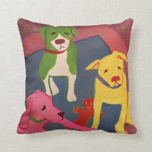 Coussin drôle de chien avec le dos de