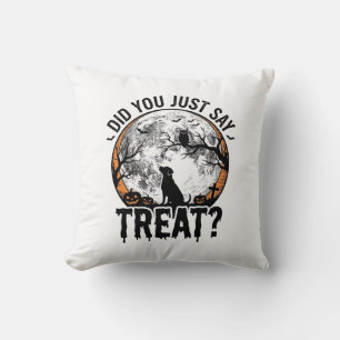 Coussin Drôle de friandise pour chien Halloween Design vec