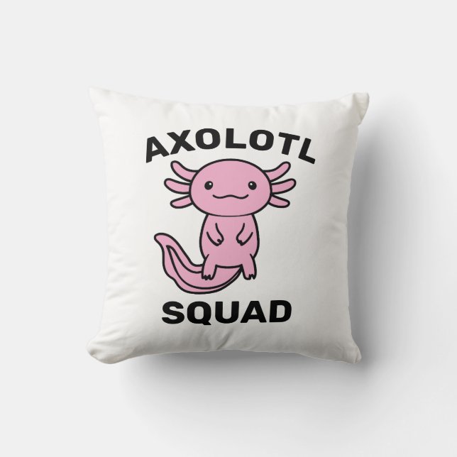 Coussin Drôle de groupe de jolis Axolotls Fête modifiable  (Recto)