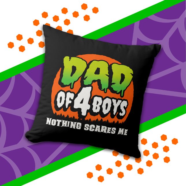 Coussin Drôle de Halloween Rien ne me fait peur Papa de 4  (Créateur téléchargé)