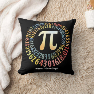 Coussin Drôle de jour de Pi nombres en spirale mathématiqu