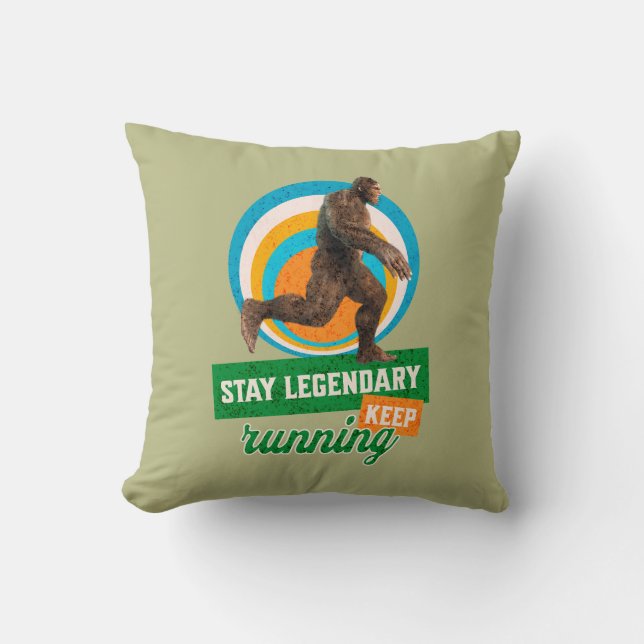 Coussin Drôle de motivation de course de Bigfoot (Recto)