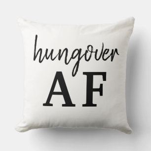 Coussin Drôle de typographie noire Mal au réveil AF