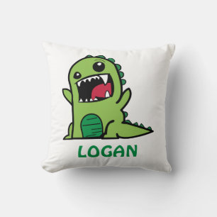 Coussin Drôle dessin animé de dinosaure avec nom