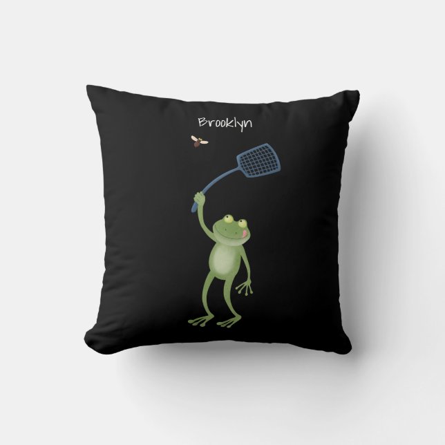 Coussin Drôle dessin animé de la mouche à bec de grenouill (Recto)