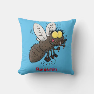 Coussin Drôle dessin animé d'insecte de la mouche à cheval