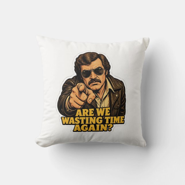 Coussin Drôle détective rétro perdant son temps Bureau Mem (Recto)