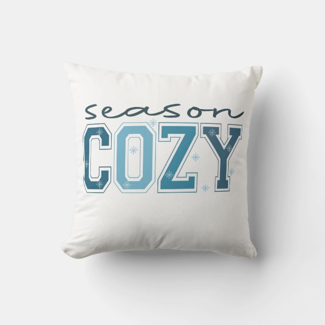 Coussin Drôle d'hiver confortable, c'est la saison d'être  (Recto)