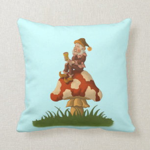 coussin drôle d'imaginaire de gnome de champignon