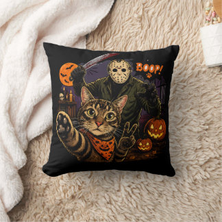 Coussin Drôle Dis Boop! Horreur Chat Selfie Jason Hallowe