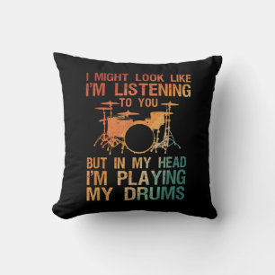 Coussin Drôle Drummer Art Pour Hommes Femmes Drum Player P