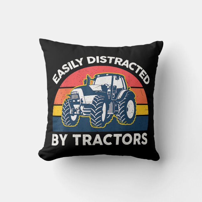 Coussin Drôle Facilement Distrait Par Tracteurs-Chemises F (Recto)