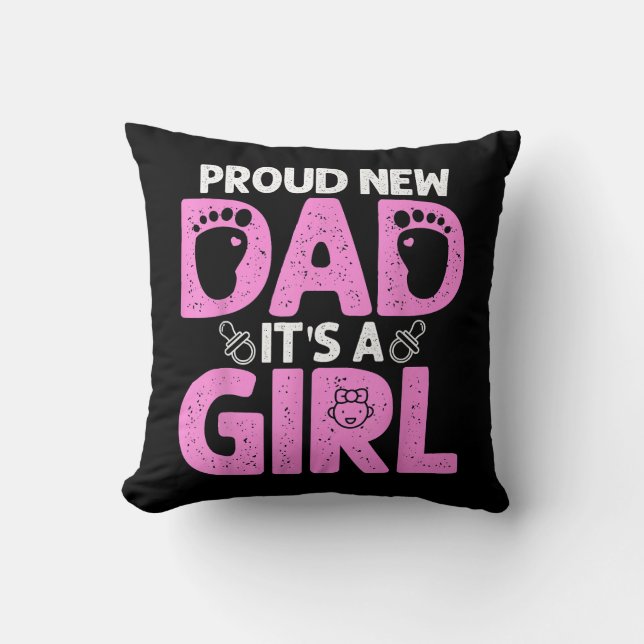 Coussin Drôle Fier Nouveau Cadeau Papa Pour Hommes Fête de (Recto)