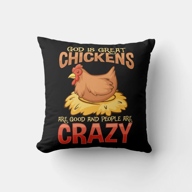 Coussin Drôle fou Humour de l'amour du poulet (Recto)