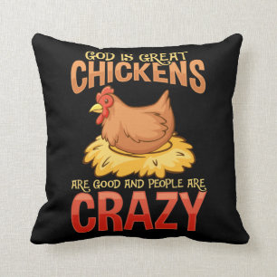 Coussin Drôle fou Humour de l'amour du poulet