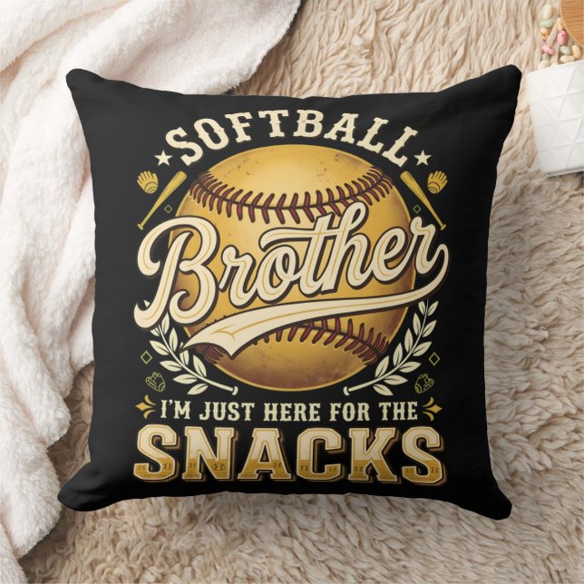 Coussin Drôle Frère de Softball Snacks Sports (Couverture)
