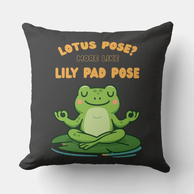 Coussin Drôle Frog Yoga Cartoon Lotus Lily Poche Conceptio (Recto)