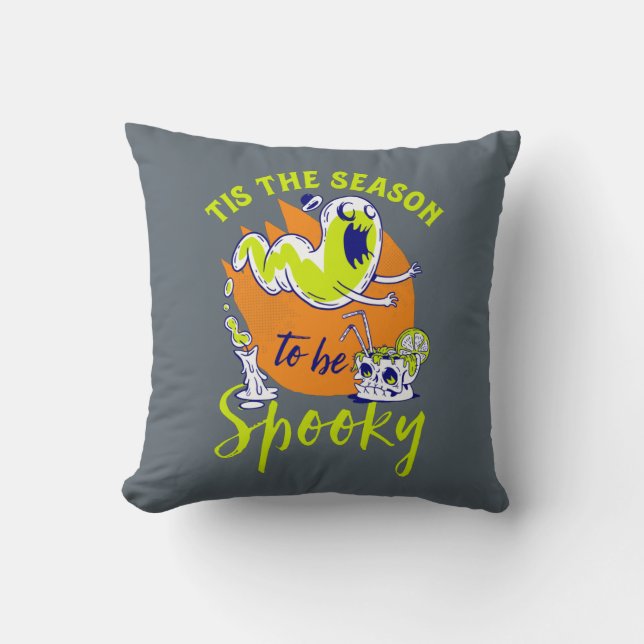 Coussin Drôle Halloween Fantôme C'Est La Saison D'Être Éff (Recto)