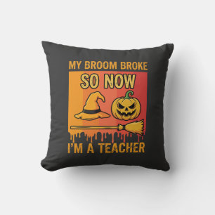 Coussin Drôle Halloween Professeur Mon Balai Cassa Ma Sorc