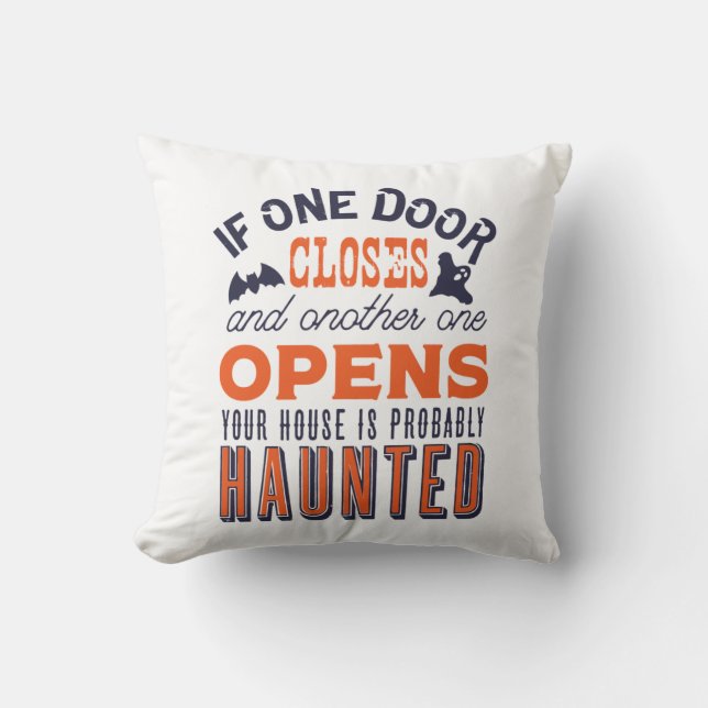Coussin Drôle Haunated House Citation Inspirationnelle Hal (Recto)