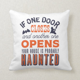 Coussin Drôle Haunated House Citation Inspirationnelle Hal