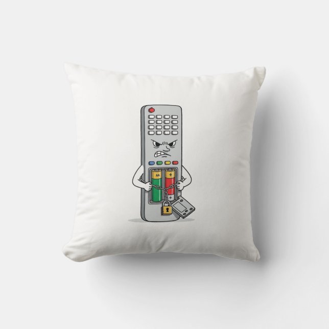 Coussin Drôle Hostage Remote Cartoon Batteries Held Coussi (Recto)