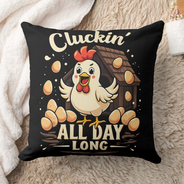 Coussin Drôle Humour de poulet Rustique vie agricole Jeu d (Couverture)