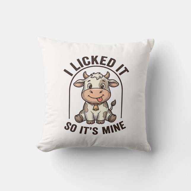 Coussin Drôle Je L'ai Léché Vache Design De Chemise De Fer (Recto)