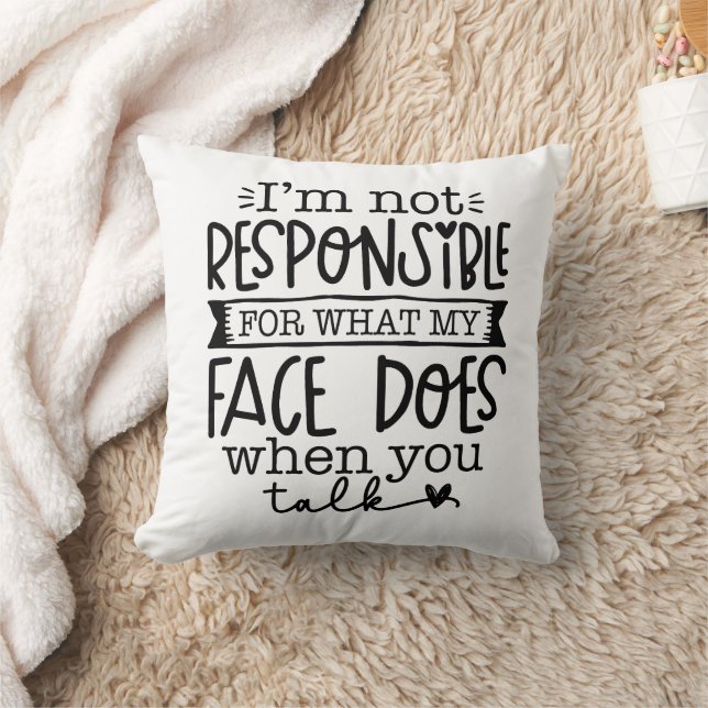 Coussin Drôle Je ne suis pas responsable de ce que mon vis (Couverture)