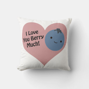 Coussin Drôle Je T'Aime Berry Beaucoup mignon Kawaii Blueb