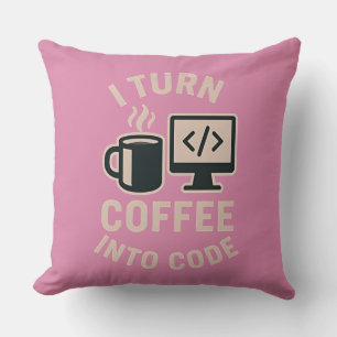 Coussin Drôle, Je Transforme Le Café En Code