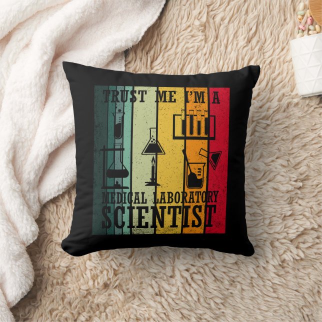 Coussin Drôle laboratoire médical technologue humour (Couverture)