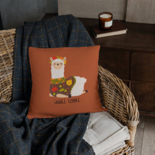 Coussin Drôle Llama Thanksgiving