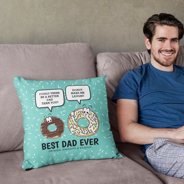 Coussin Drôle Meilleur Papa De Tous les Temps Cute Fête de (Créateur téléchargé)