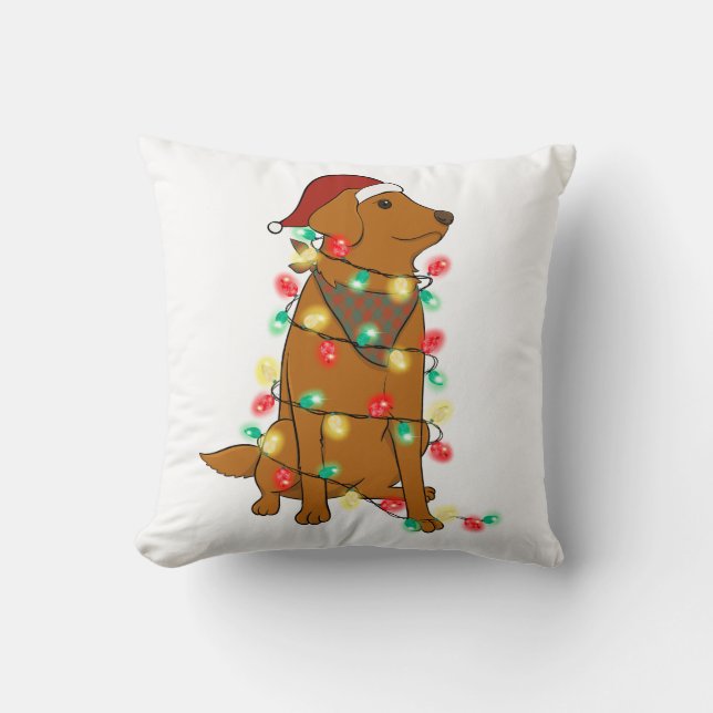 Coussin Drôle mignon chien de Noël (Recto)