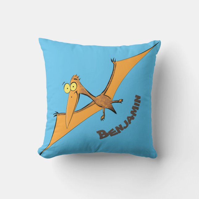 Coussin Drôle mignon dessin animé de pterodactyle volant o (Recto)
